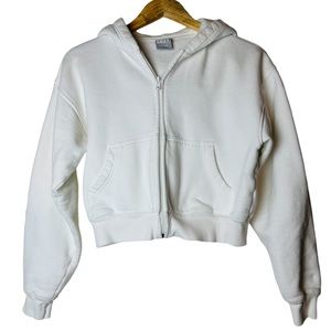 TNA Cozy Boyfriend Sweatshirt Crop Zip Up Hoodie Size XS